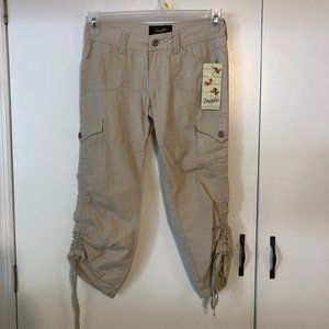 NWT Angels Khaki Cargo Capris Size 1